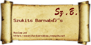 Szukits Barnabás névjegykártya